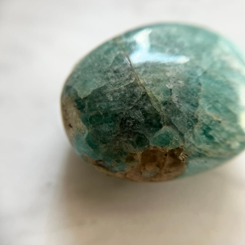 シラーあり！アマゾナイト・にぎり石・パームストーン◯ Amazonite