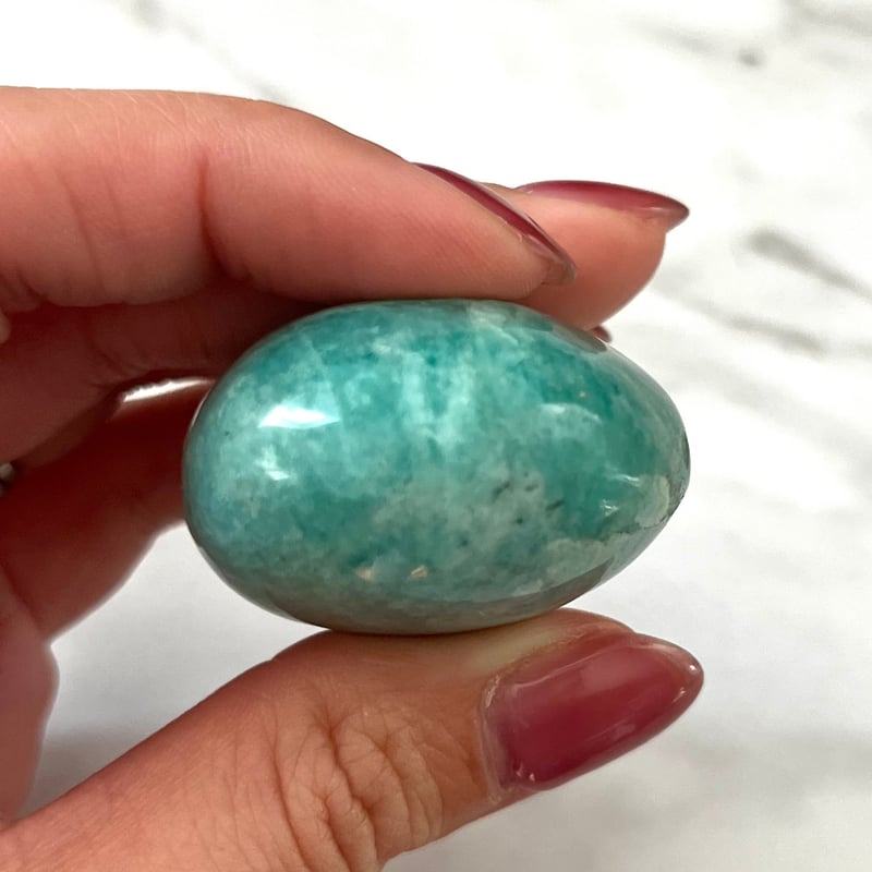 シラーあり！アマゾナイト・にぎり石・パームストーン◯ Amazonite