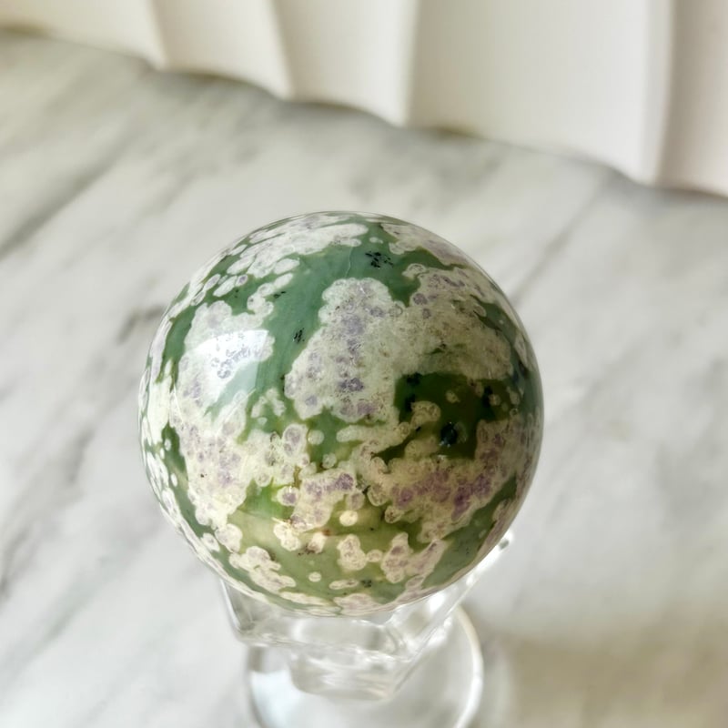 ピースジェイド◯丸玉・スフィア◯Peace Jade◯天然石・鉱物