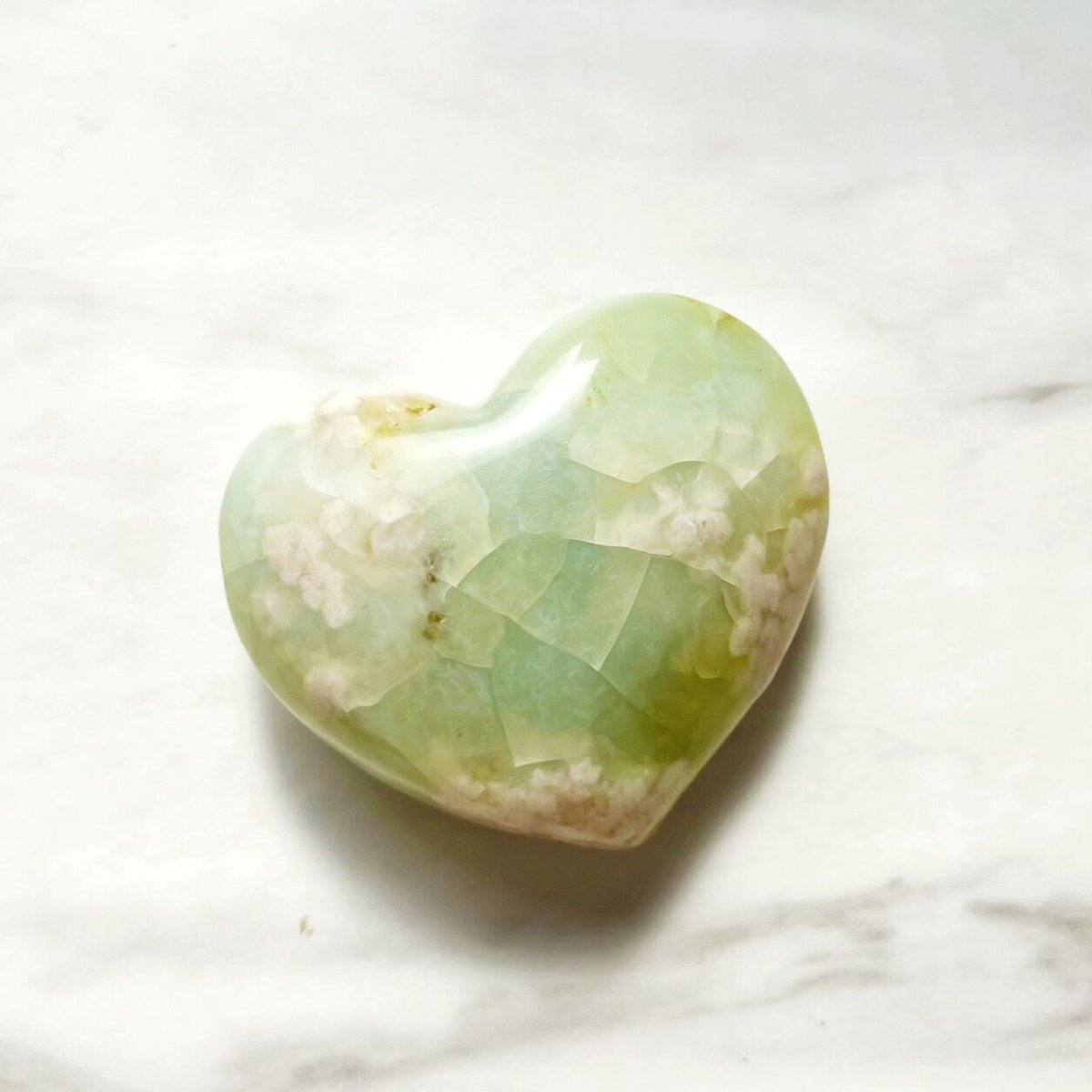 グリーンフラワーアゲート01○ハート型◯agate・瑪瑙・メノウ◯天然石 
