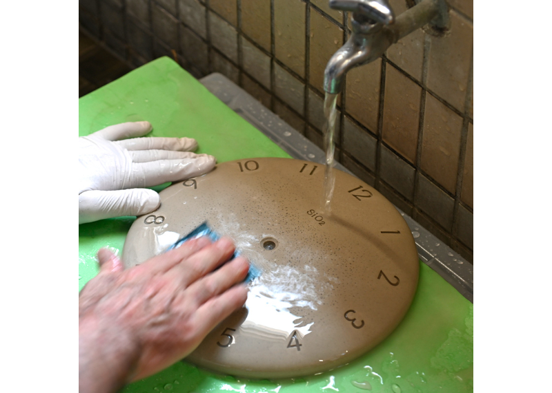 珪藻土の時計（洗い出し） / ピンク | lifeindex STORE