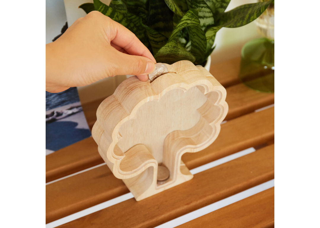 希少品】 木製貯金箱 マネーボックス Rosier 説明書・高島屋タグ