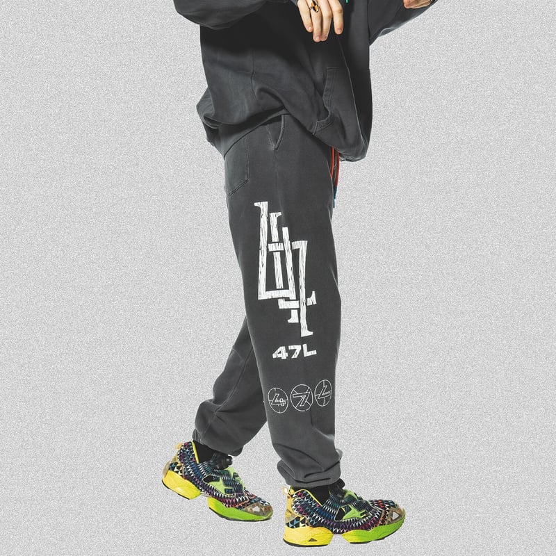 FILE_2023_1_LOGO_ SWEATPANTS_ ASH BLACK | CODE47L