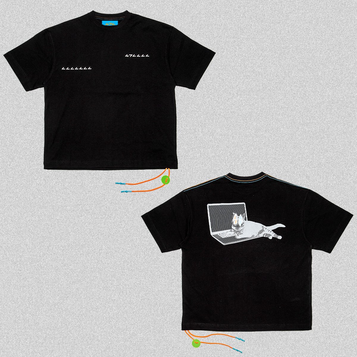 CODE47L Tシャツ コード付き FILE_2023_2_CAT_T-SHIRT_BLACK | CODE47L