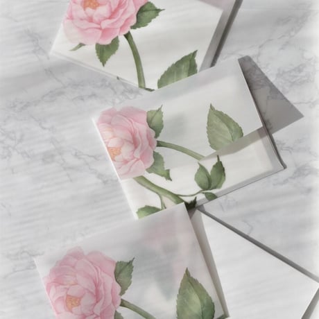 【バラ】封筒・ミニカード