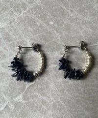 <サージカルステンレス> ピアス Midnight Sparkle (ブルーサンドストーン)