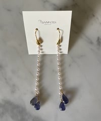 <14kgf> ピアス アイオライト 天然石 ※イヤリング交換可能