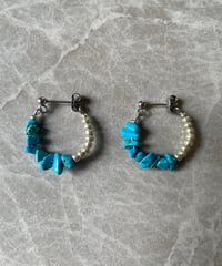 <サージカルステンレス> ピアス Desert Sky (ターコイズ)