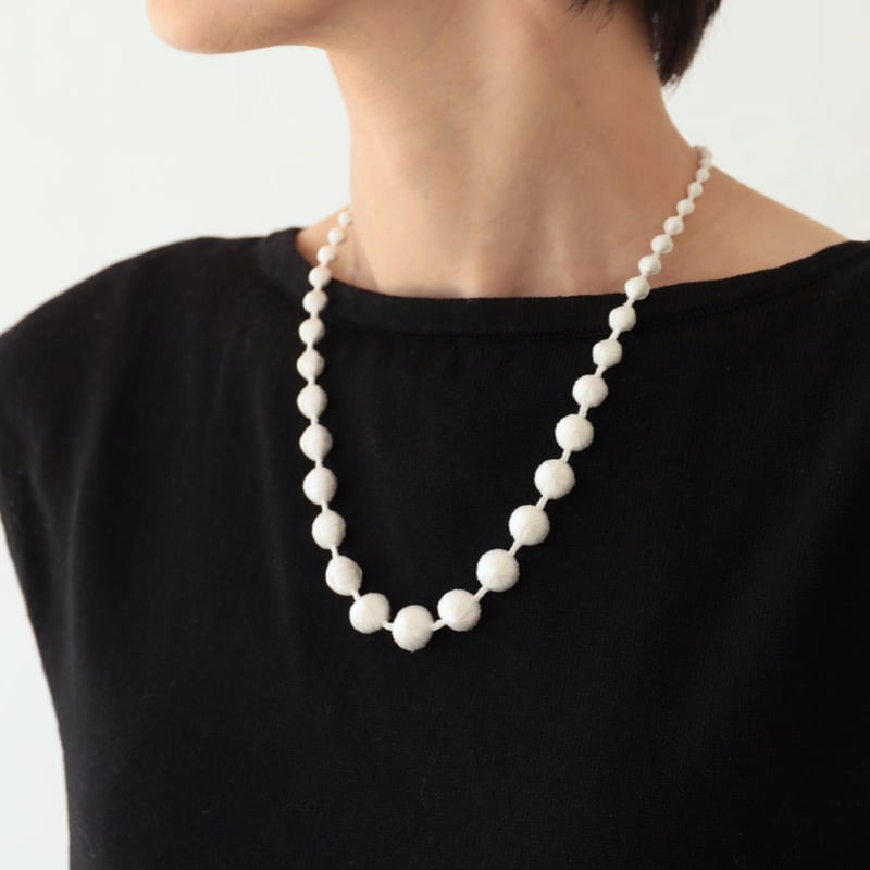 タヌキのしま模　パールネックレス タヌキのしま模 パールネックレス 異素材MIXパールデザインネックレス