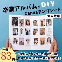 自分でつくる！卒業アルバム❤️寄せ書きフォトブックが作れるCanvaテンプレート・大人数用