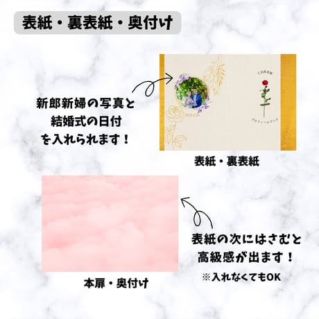 新郎新婦も、出席者も、1人1ページ☆プロフィールブックを作れる！Canvaテンプレート