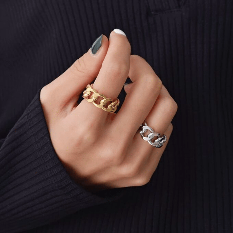gold・silver チェーンリング シルバーアクセサリー ゴールド gold・silver チェーンリング シルバーアクセサリー ゴールド