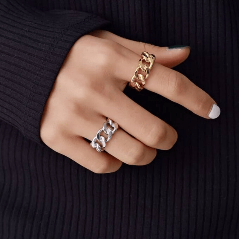 gold・silver チェーンリング シルバーアクセサリー ゴールド
