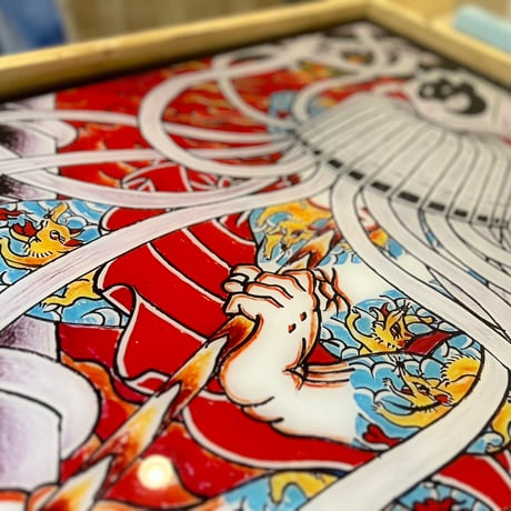 江戸火消し絵レジンテーブル