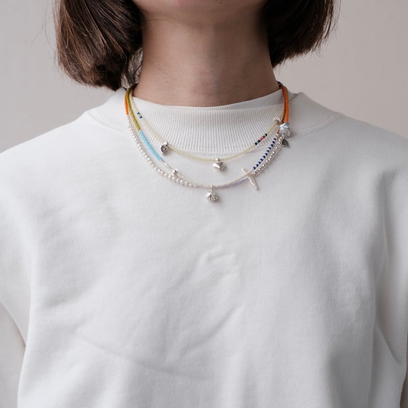 素麺みたいな^^パール＆極小カレンシルバービーズのネックレス 素麺みたいな^^パール＆極小カレンシルバービーズのネックレス 素麺