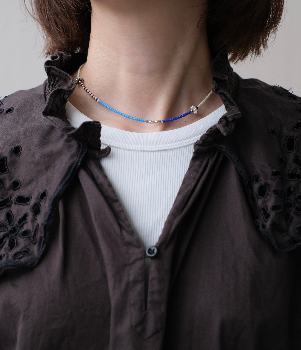 カラフルビーズの編みチョーカー カラフルビーズとカレンシルバーのチョーカー | mybracelet ONLINE STORE