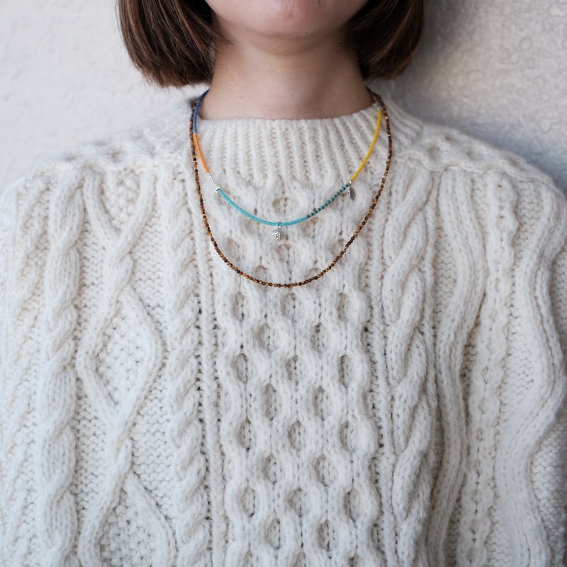 カラフルビーズとカレンシルバーのネックレス plant | mybracelet
