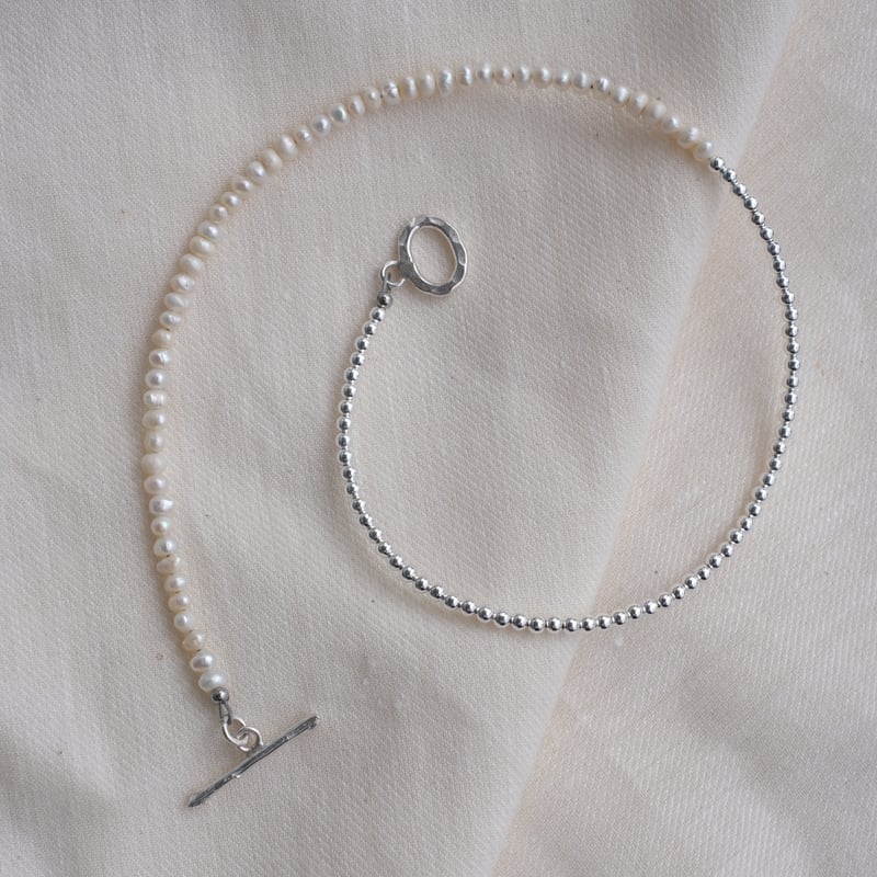 タイ　カレン族　　カレンシルバー　天然　真珠　淡水パール　ネックレス 2way］fab pearl necklace（淡水パール カレンシルバー オケージョン