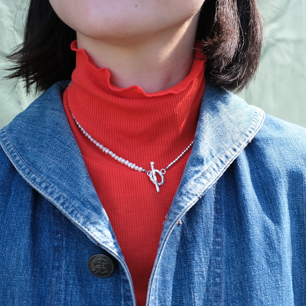 カレンシルバーマンテルと淡水パールのネックレス III | mybracelet