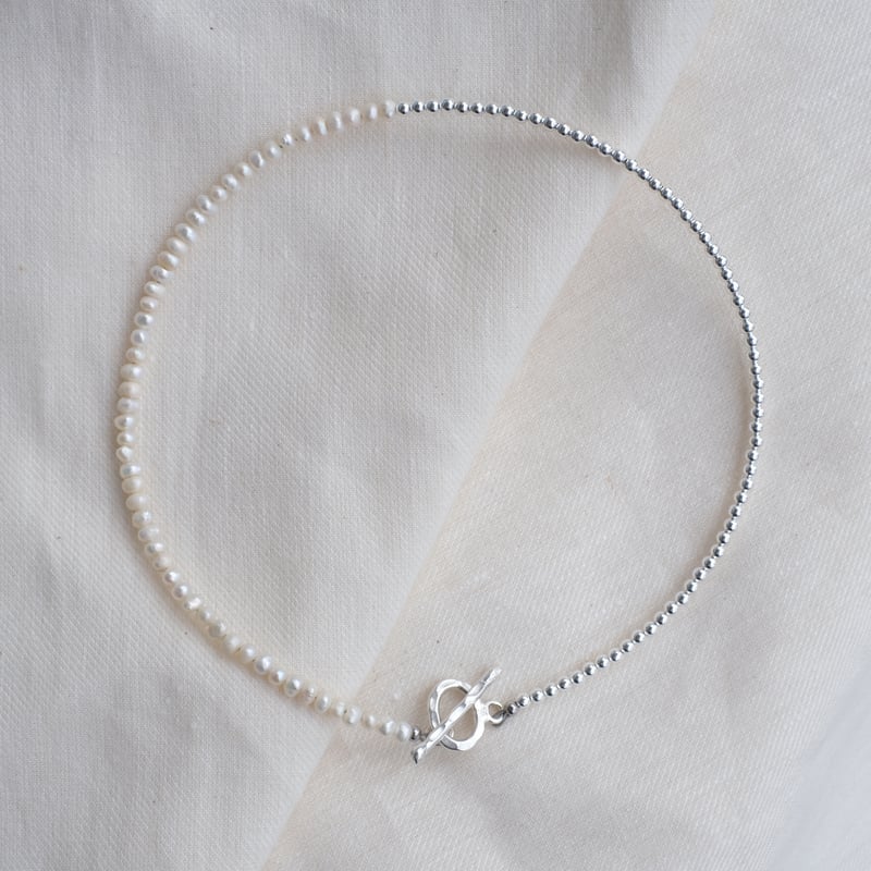 カレンシルバーマンテルと淡水パールのネックレス III | mybracelet