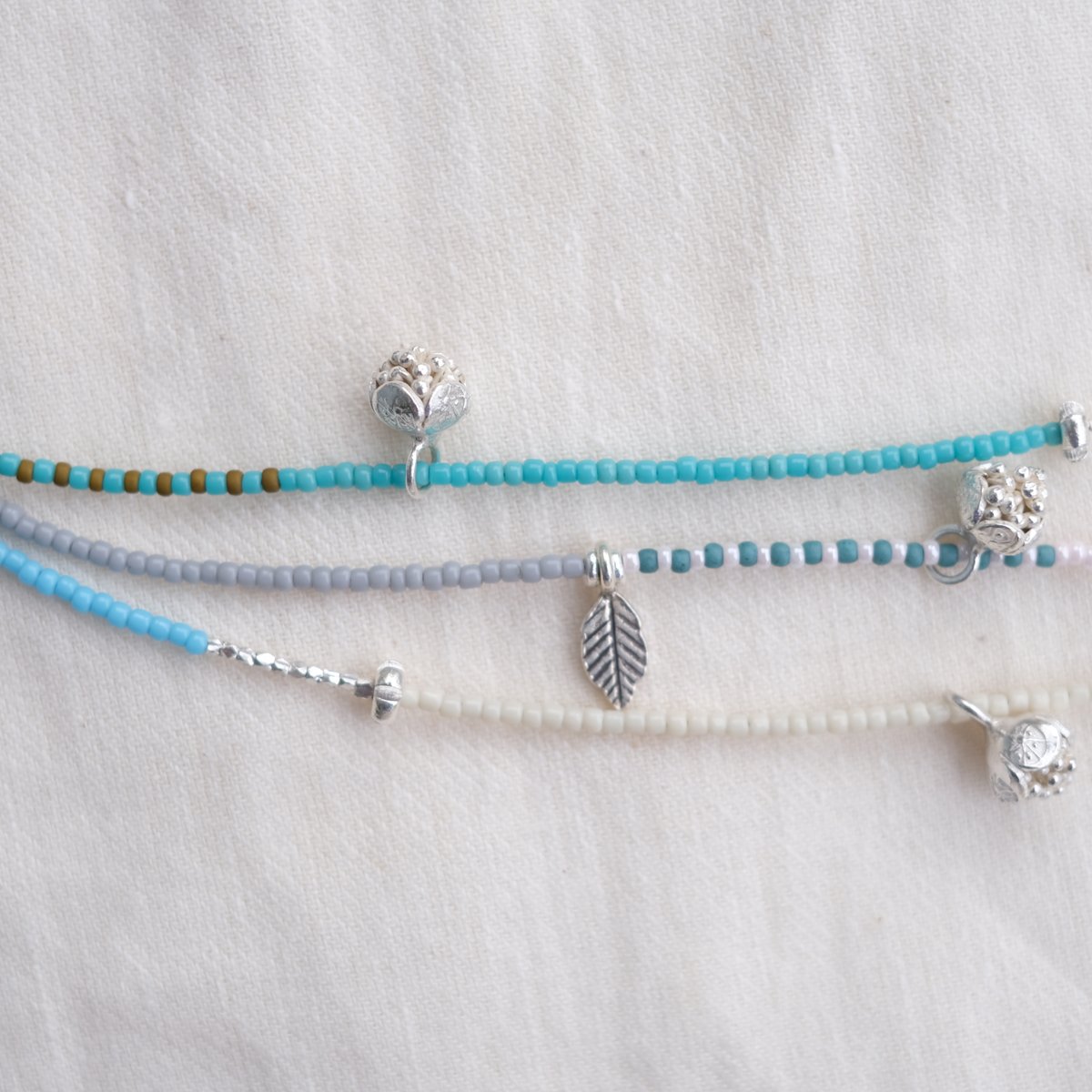 カラフルビーズとカレンシルバーのネックレス plant | mybracelet