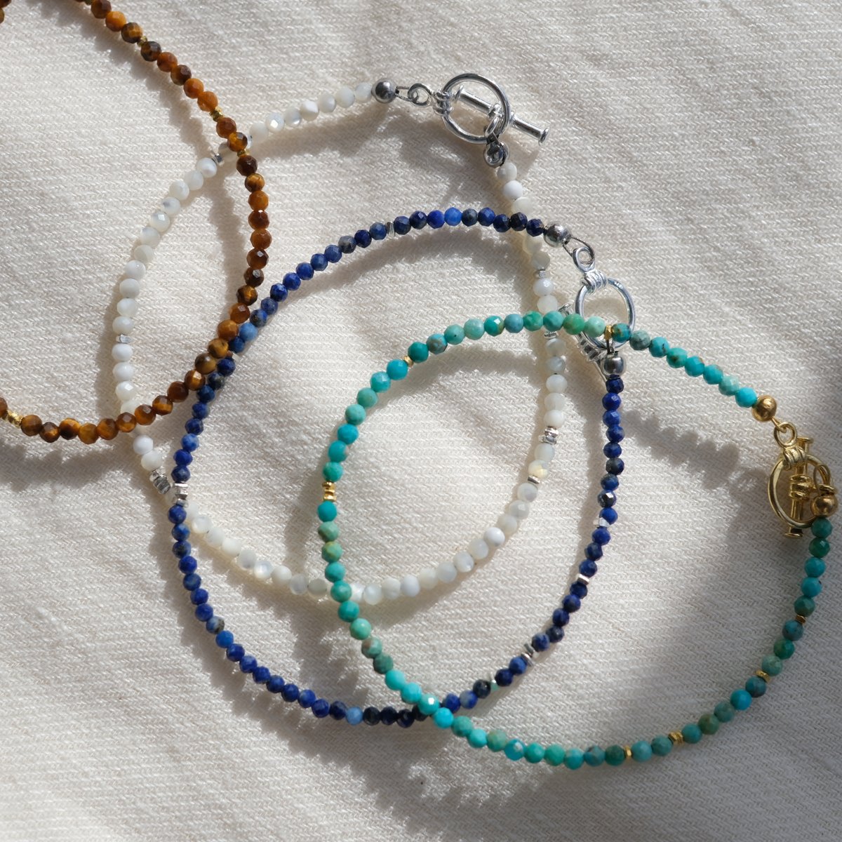 天然石とカレンシルバーチップのブレスレット | mybracelet ONLINE STORE