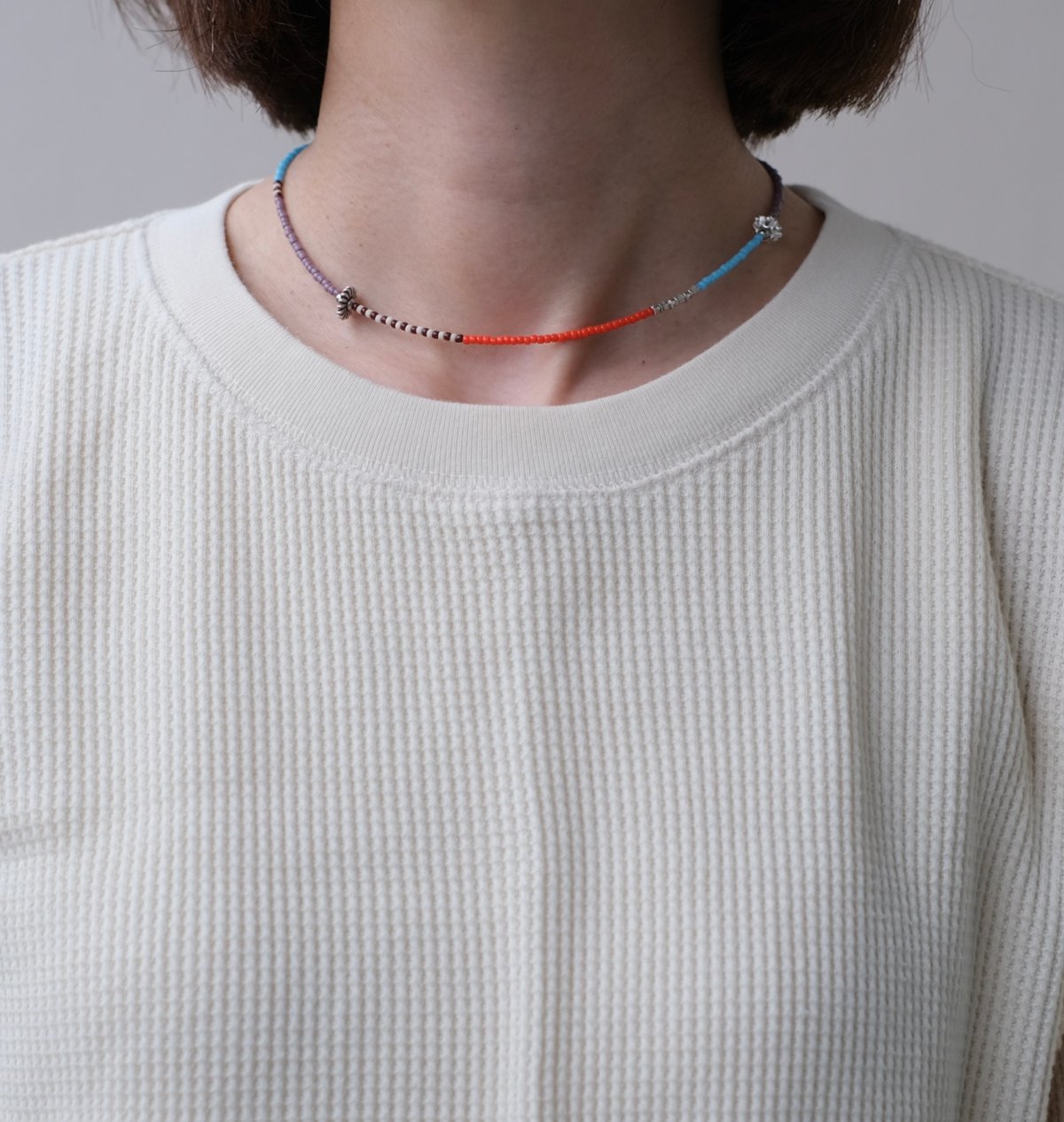 カラフルビーズとカレンシルバーのチョーカー | mybracelet ONLINE STORE