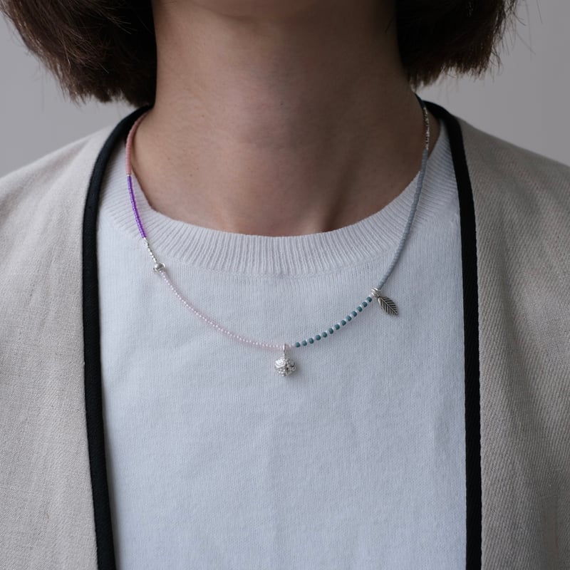 カラフルビーズとカレンシルバーのネックレス plant | mybracelet