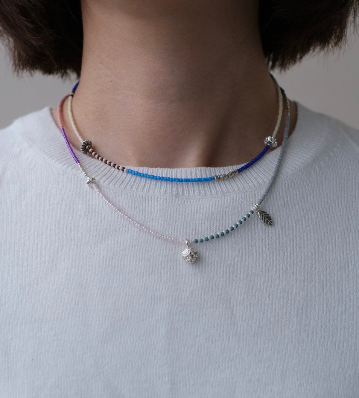 カラフルビーズとカレンシルバーのチョーカー | mybracelet ONLINE STORE