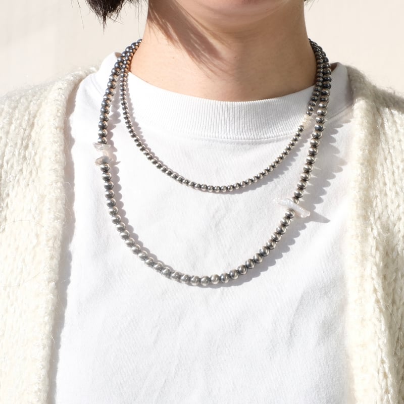 【NB】ナバホパール ネックレス ナバホパールと淡水パールのネックレス short | mybracelet