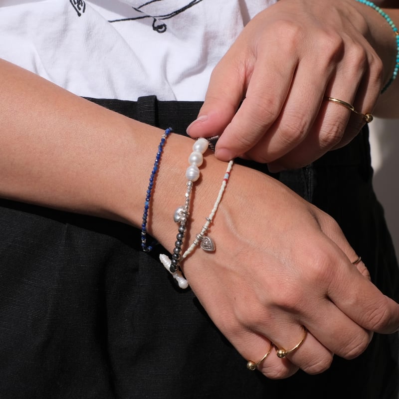 天然石とカレンシルバーチップのブレスレット | mybracelet ONLINE STORE