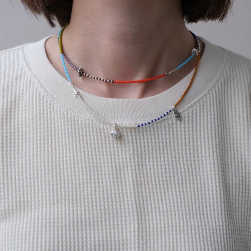 カラフルビーズの編みチョーカー カラフルビーズとカレンシルバーのチョーカー | mybracelet ONLINE STORE