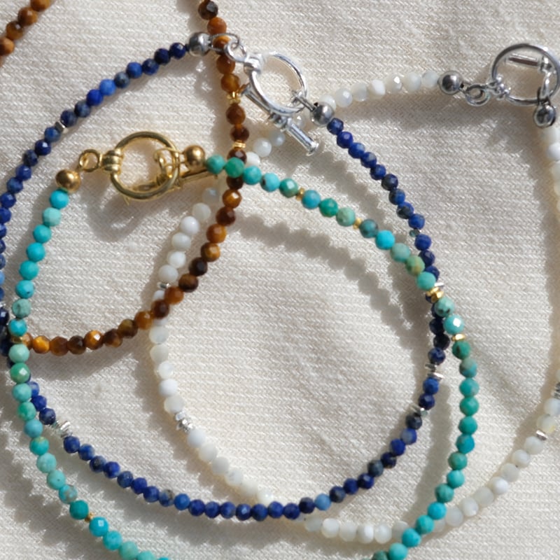 天然石とカレンシルバーチップのブレスレット | mybracelet ONLINE STORE