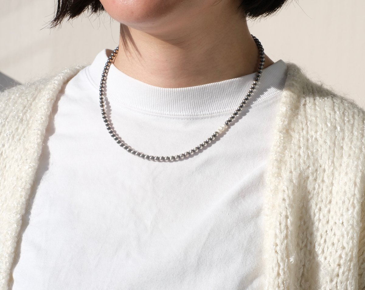 ナバホパールと淡水パールのネックレス short | mybracelet