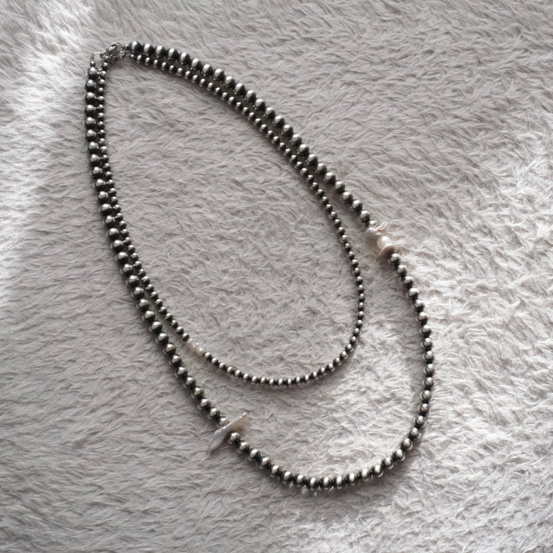 【NB】ナバホパール ネックレス ナバホパールと淡水パールのネックレス short | mybracelet