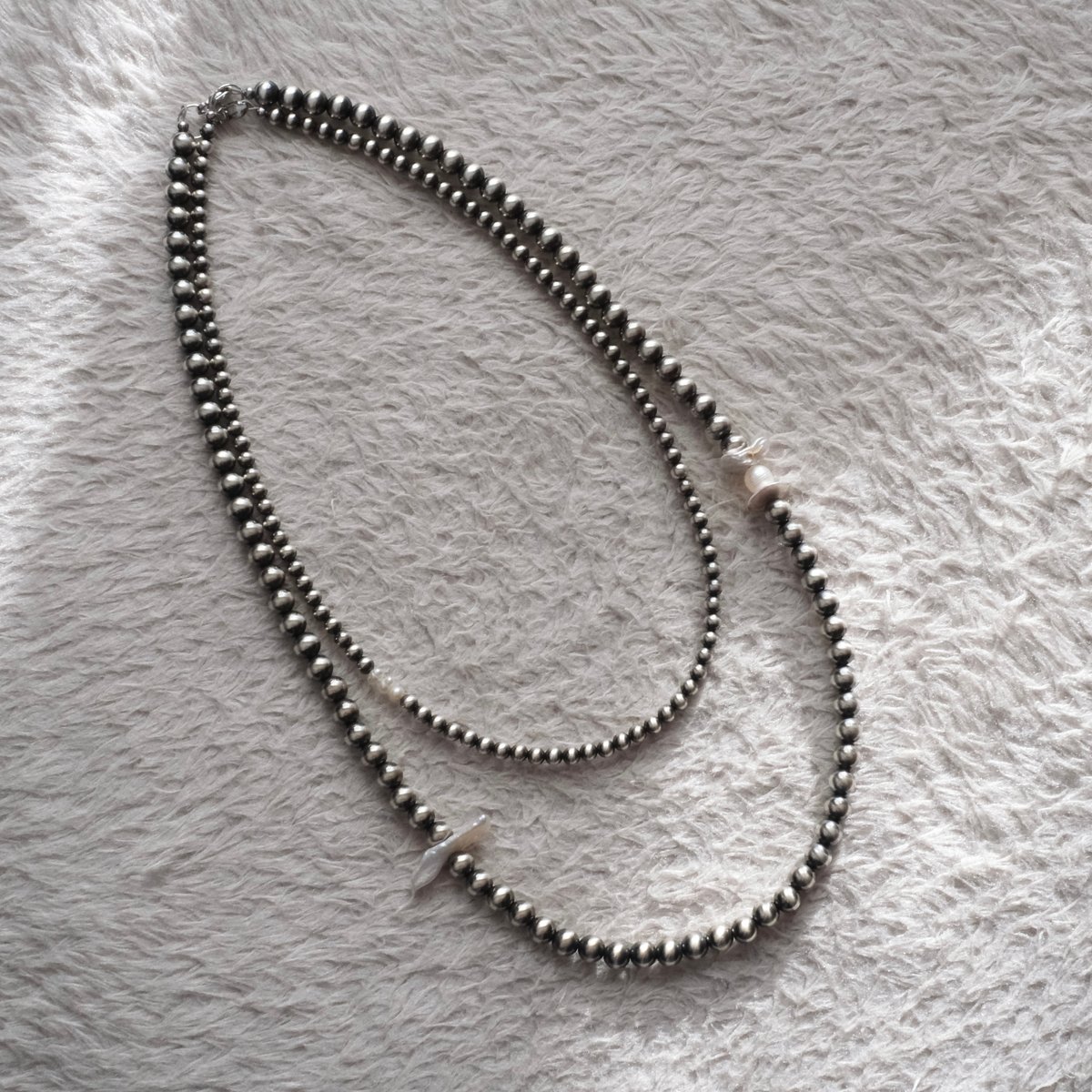 ☆★ ユニセックス希少ナバホパール そろばん58cm ネックレスヴィンテージ★☆ ユニセックス希少ナバホパール そろばん58cm ネックレスヴィンテージ