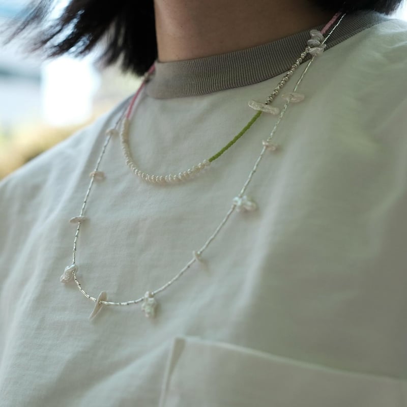 タイ　カレン族　　カレンシルバー　天然　真珠　淡水パール　ネックレス 2way］fab pearl necklace（淡水パール カレンシルバー