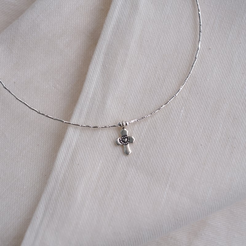 カレンシルバーのcross heartチョーカー III | mybracelet ONLIN