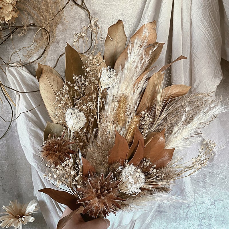 花束】アンティークブラウンの花束 | Karefu