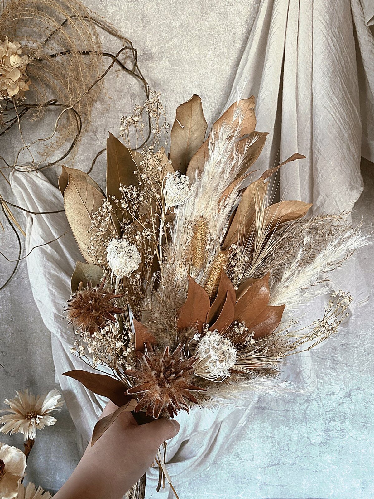 花束のスワッグ アンティーク 造花インテリア 花束のスワッグ アンティーク 造花インテリア