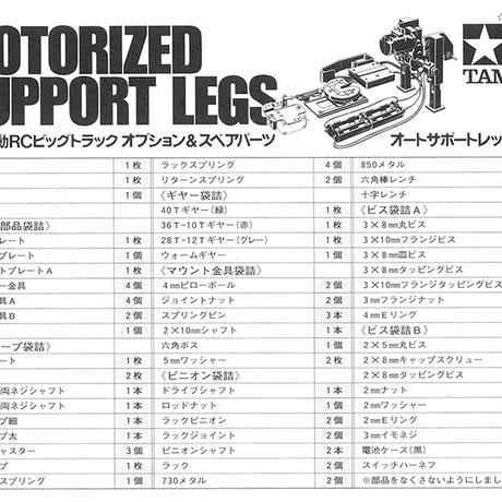 タミヤ　TROP.5 オートサポートレッグ　Item No:56505