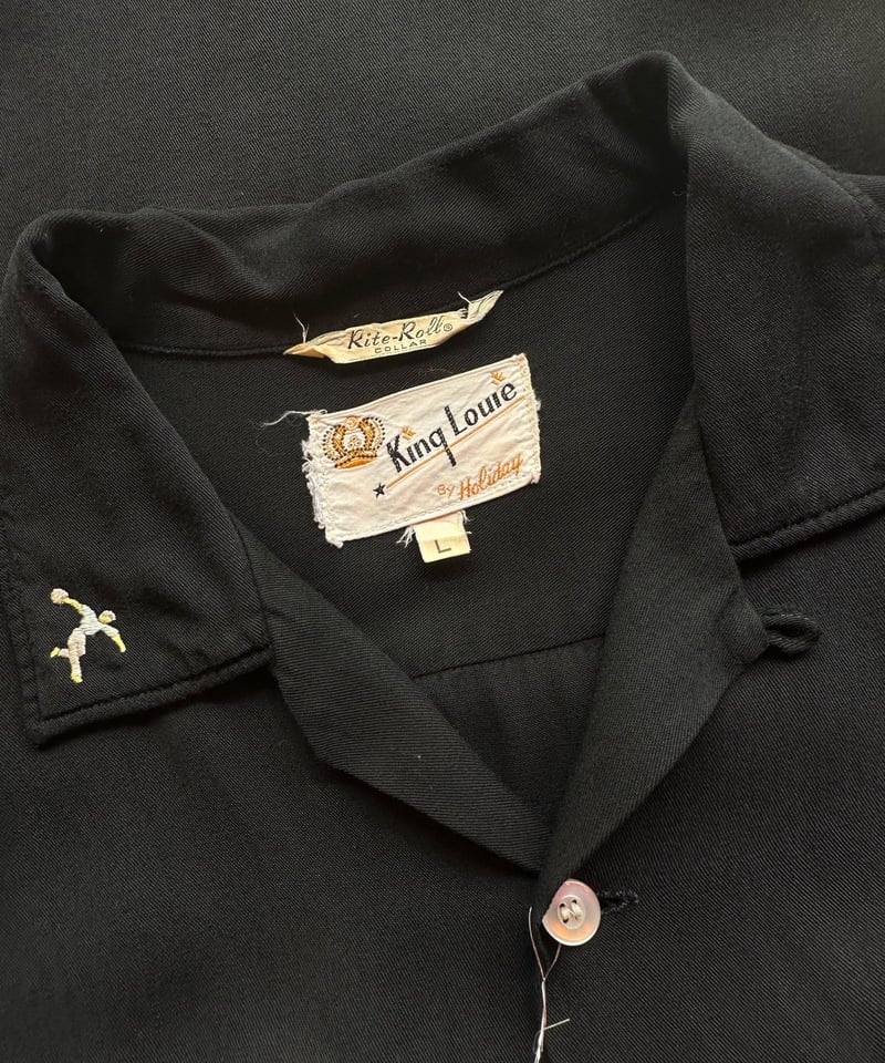 50s S/S rayon shirt black | sick vintage punk&r