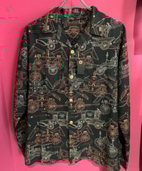 50s S/S rayon shirt black | sick vintage punk&r