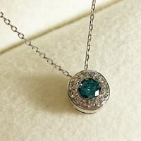 k18WGブルーダイヤモンドペンダンド0.16ct
