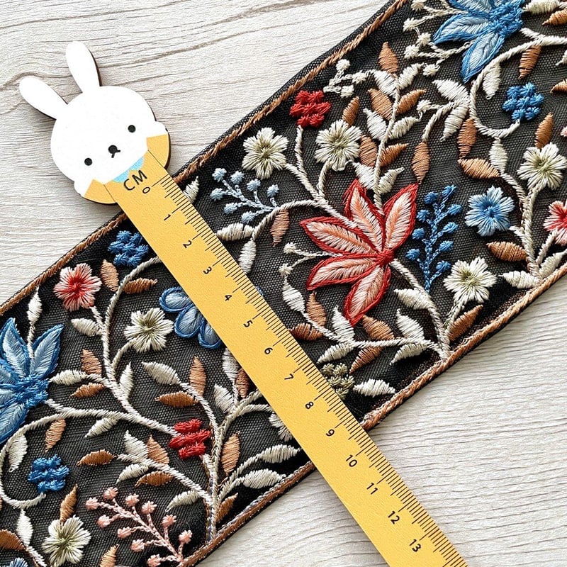 インド刺繍リボン/幅広/花柄/チュール/2色 | 笹雪sasayuki