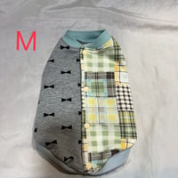 【おっちろウェア】パッチワークチェックバックオープンベスト・M