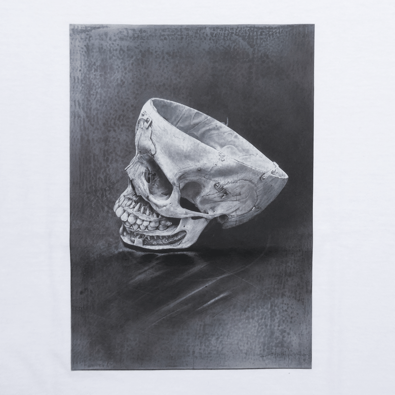 2月上旬発送 [諏訪敦×山田五郎] SKULL PRINT TEE (WHITE) | 山田五