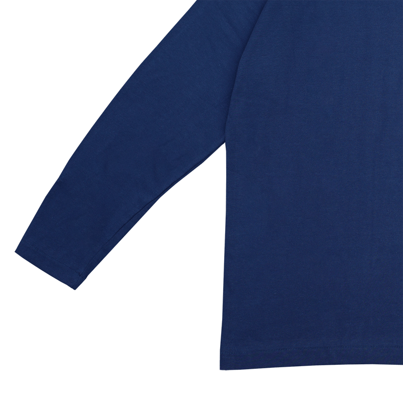 2月中旬発送] 山田五郎×久米繊維 LOGO EMBROIDERY L/S (藍色) | 山
