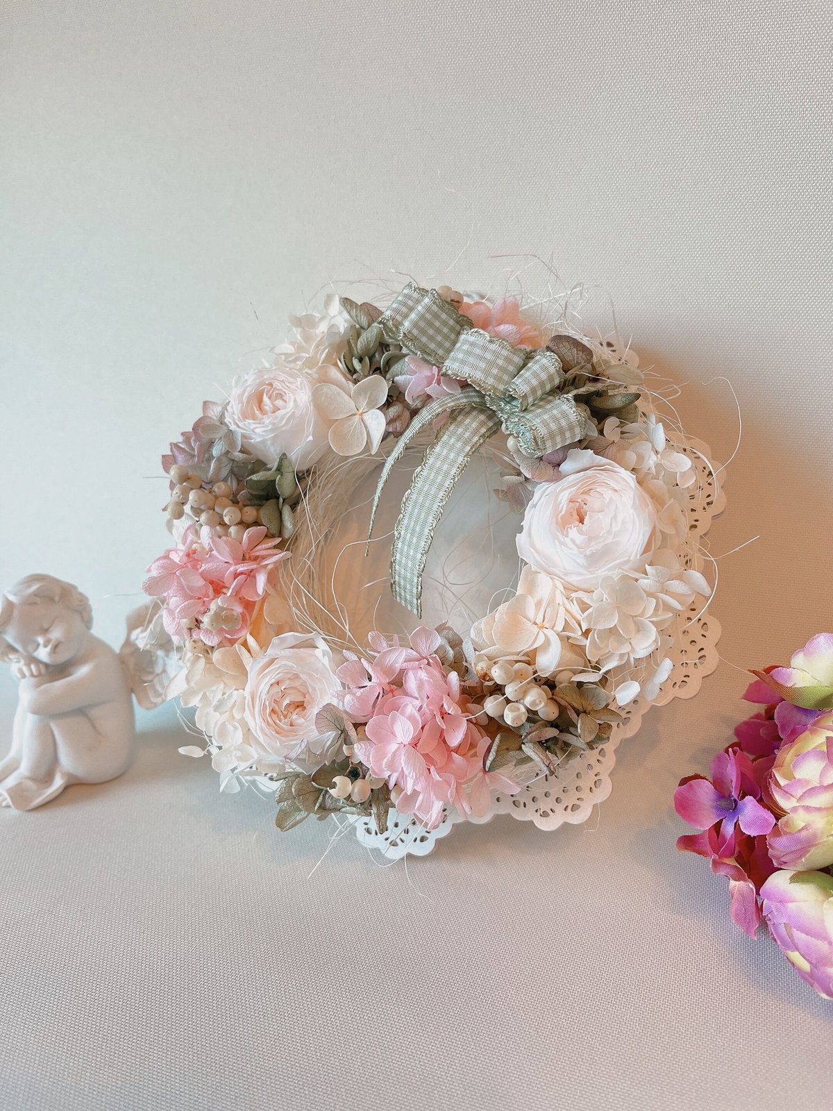 ☆Burgundy bouquet断捨離中ページ☆ 大きめ特大リース♪ ☆ベビーリース♡☆】【17㎝】【受注販売】【納期10日前後