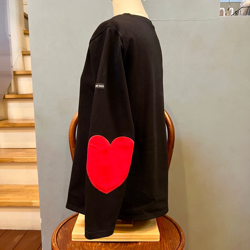 SAINT JAMES ウェッソン［ハートエルボーパッチ］ NOIR［黒（赤）］ ウェッソン［ハートエルボーパッチ］［黒(赤）］：セントジェームス